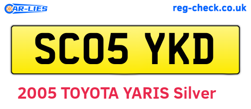 SC05YKD are the vehicle registration plates.