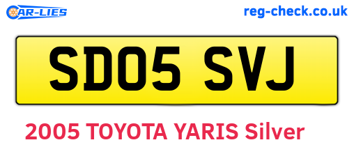 SD05SVJ are the vehicle registration plates.