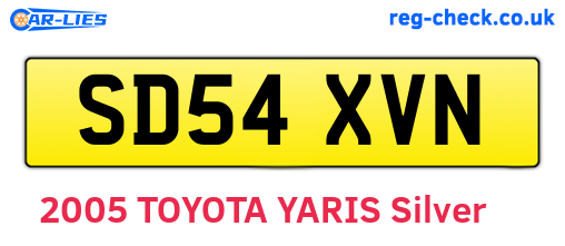 SD54XVN are the vehicle registration plates.