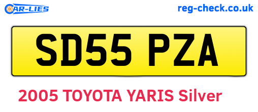 SD55PZA are the vehicle registration plates.