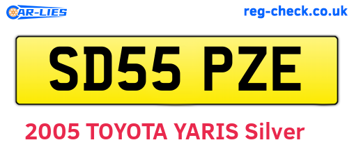 SD55PZE are the vehicle registration plates.