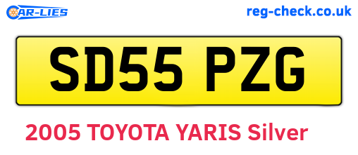 SD55PZG are the vehicle registration plates.