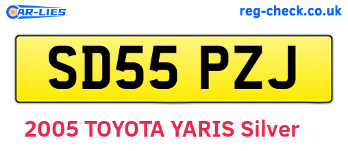 SD55PZJ are the vehicle registration plates.