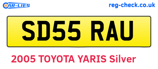 SD55RAU are the vehicle registration plates.