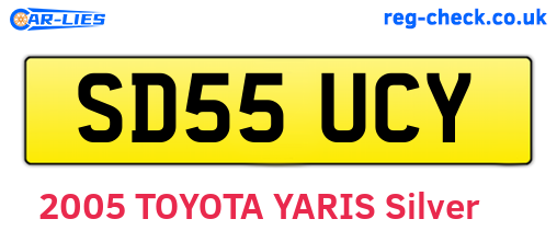 SD55UCY are the vehicle registration plates.