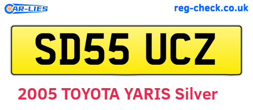 SD55UCZ are the vehicle registration plates.