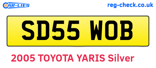 SD55WOB are the vehicle registration plates.