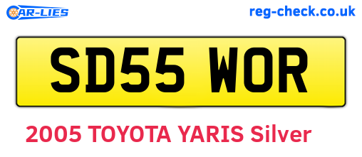 SD55WOR are the vehicle registration plates.