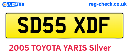 SD55XDF are the vehicle registration plates.