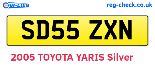 SD55ZXN are the vehicle registration plates.