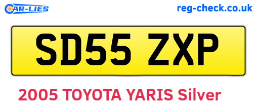 SD55ZXP are the vehicle registration plates.