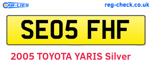 SE05FHF are the vehicle registration plates.