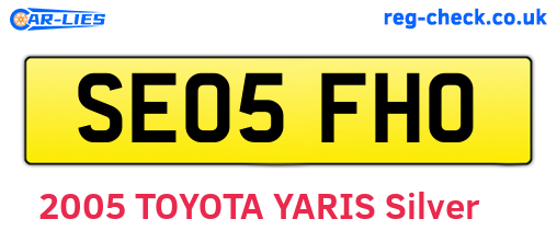SE05FHO are the vehicle registration plates.