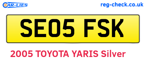 SE05FSK are the vehicle registration plates.