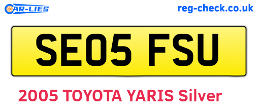 SE05FSU are the vehicle registration plates.