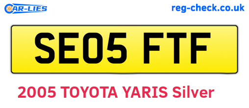 SE05FTF are the vehicle registration plates.