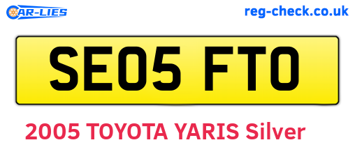 SE05FTO are the vehicle registration plates.