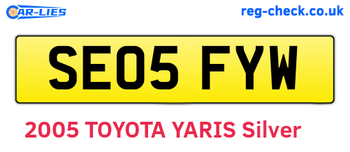 SE05FYW are the vehicle registration plates.