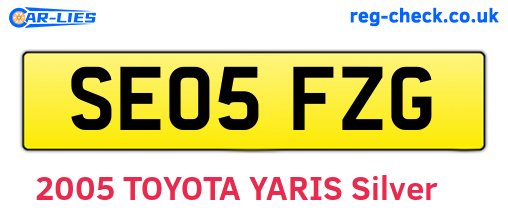 SE05FZG are the vehicle registration plates.