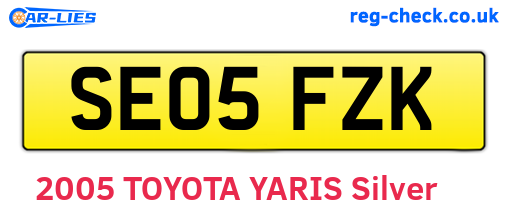 SE05FZK are the vehicle registration plates.