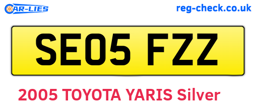 SE05FZZ are the vehicle registration plates.