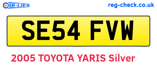 SE54FVW are the vehicle registration plates.