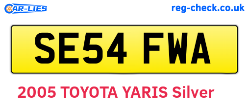 SE54FWA are the vehicle registration plates.