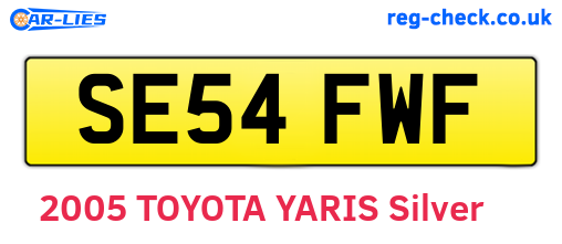 SE54FWF are the vehicle registration plates.