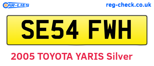 SE54FWH are the vehicle registration plates.