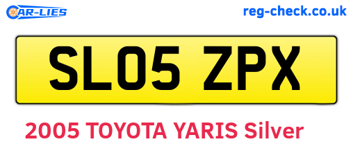 SL05ZPX are the vehicle registration plates.