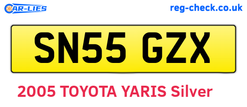 SN55GZX are the vehicle registration plates.