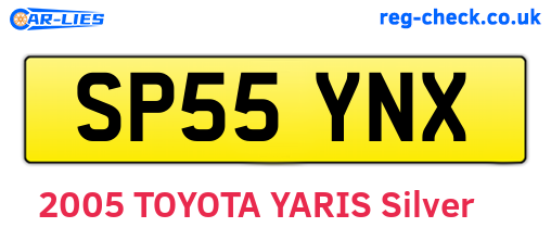 SP55YNX are the vehicle registration plates.