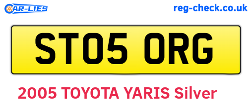 ST05ORG are the vehicle registration plates.