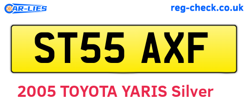 ST55AXF are the vehicle registration plates.