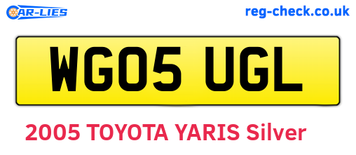 WG05UGL are the vehicle registration plates.