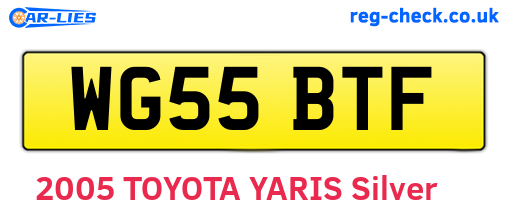 WG55BTF are the vehicle registration plates.