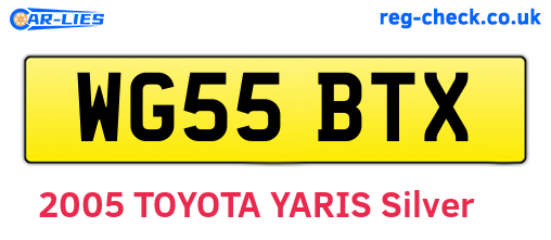 WG55BTX are the vehicle registration plates.