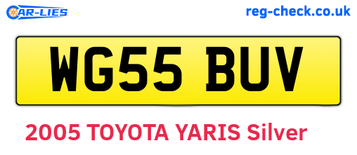 WG55BUV are the vehicle registration plates.