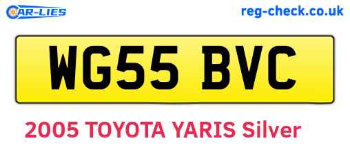 WG55BVC are the vehicle registration plates.