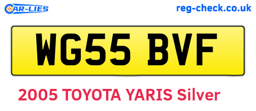 WG55BVF are the vehicle registration plates.
