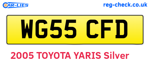 WG55CFD are the vehicle registration plates.