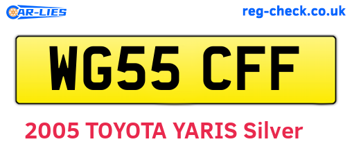 WG55CFF are the vehicle registration plates.