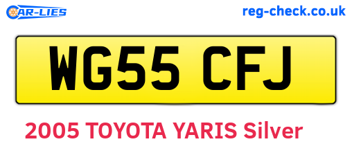 WG55CFJ are the vehicle registration plates.