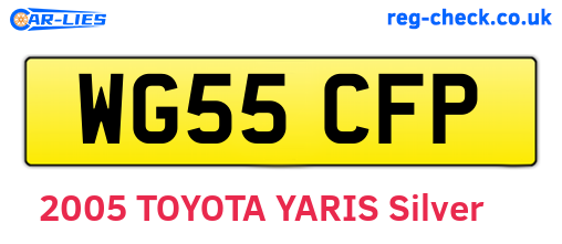 WG55CFP are the vehicle registration plates.