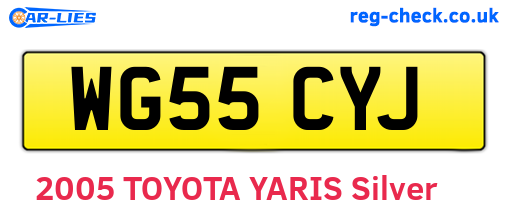 WG55CYJ are the vehicle registration plates.