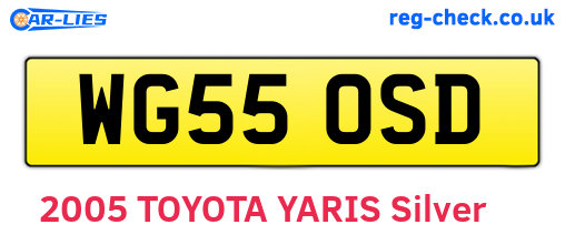 WG55OSD are the vehicle registration plates.