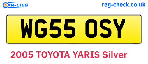 WG55OSY are the vehicle registration plates.
