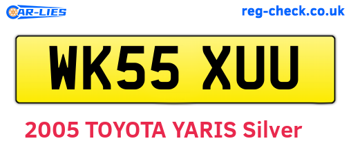 WK55XUU are the vehicle registration plates.