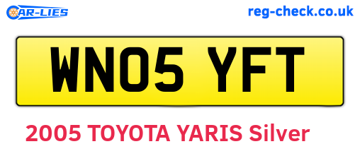 WN05YFT are the vehicle registration plates.