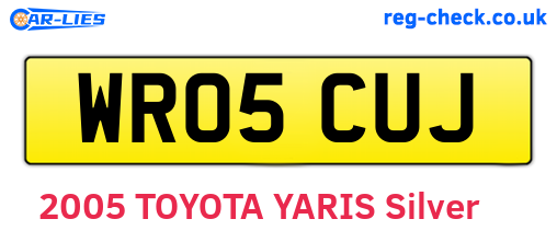 WR05CUJ are the vehicle registration plates.